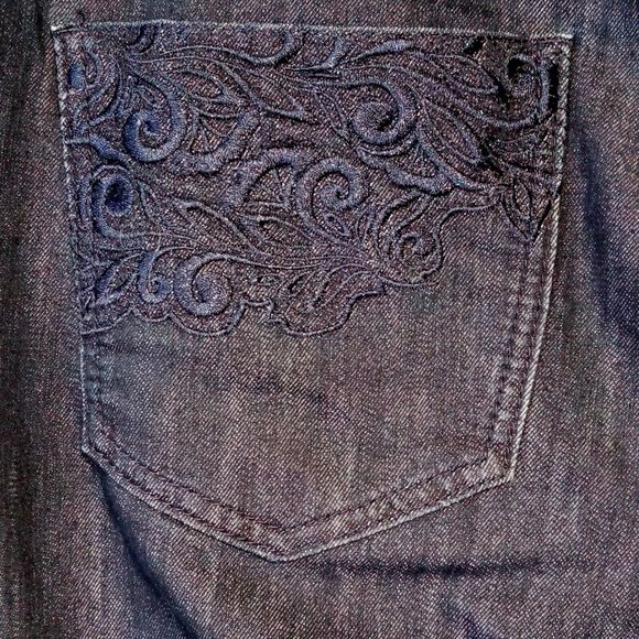 Christopher & Banks Jeans  size 16  Dark Wash  Wide Leg  Slight Flare  Stretch - Picture 10 of 11